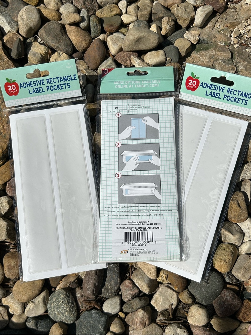 Target Bullseye Playground Clear Adhesive Label Pockets 20 Count - Set of 3 
NEW